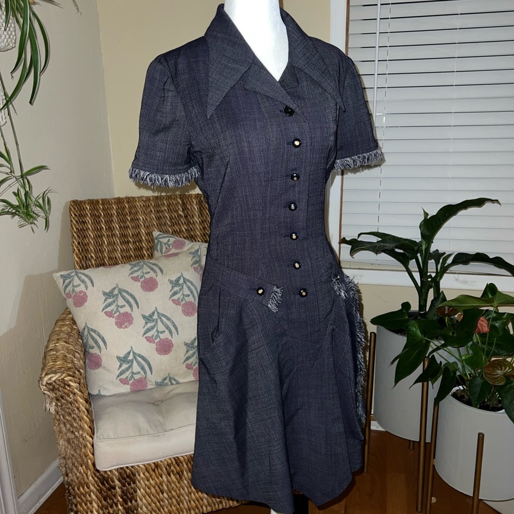 Authentic Vintage Chanel Denim Dress Size 38